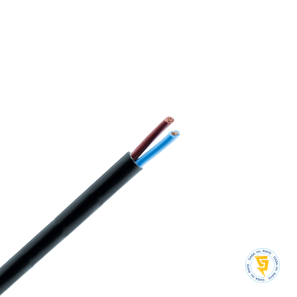 CORDON ELECTRICO H03 VV-F 2X0,75MM NEGRO