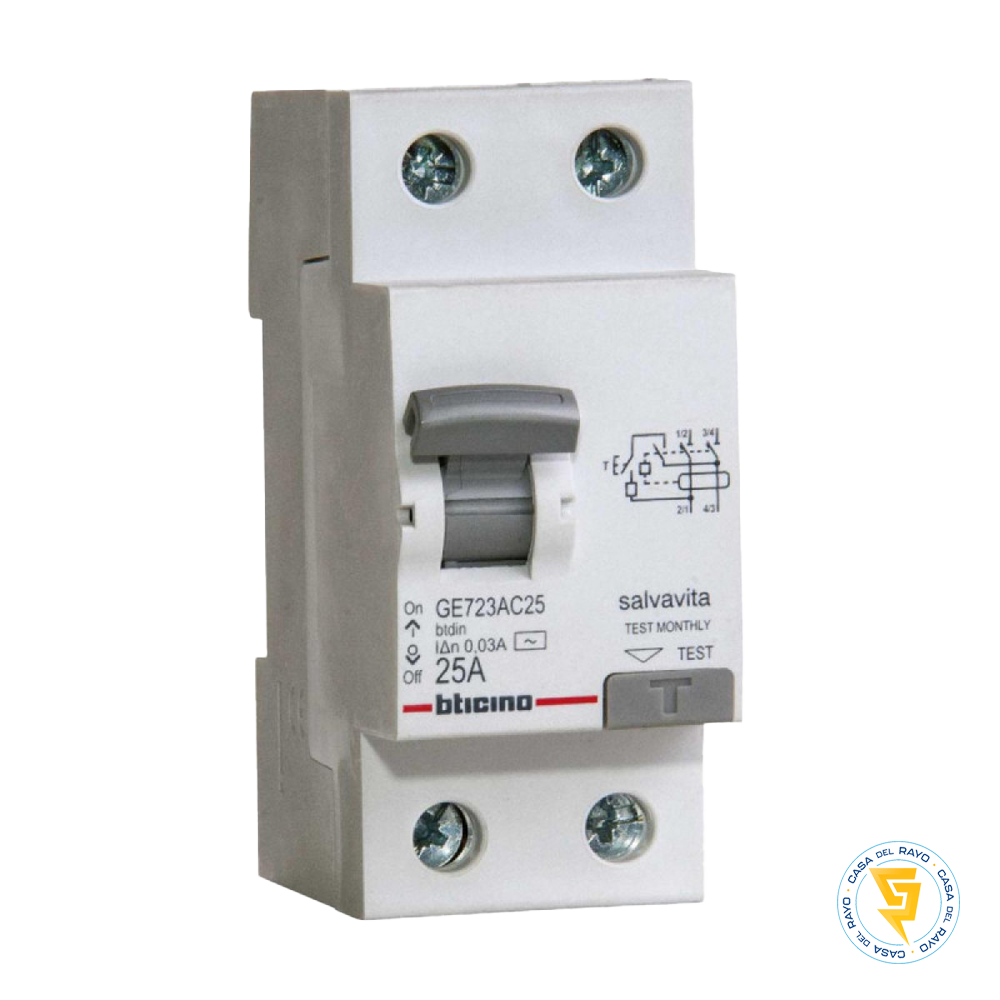 INTERRUPTOR DIFERENCIAL 25A 2P 30mA BTICINO