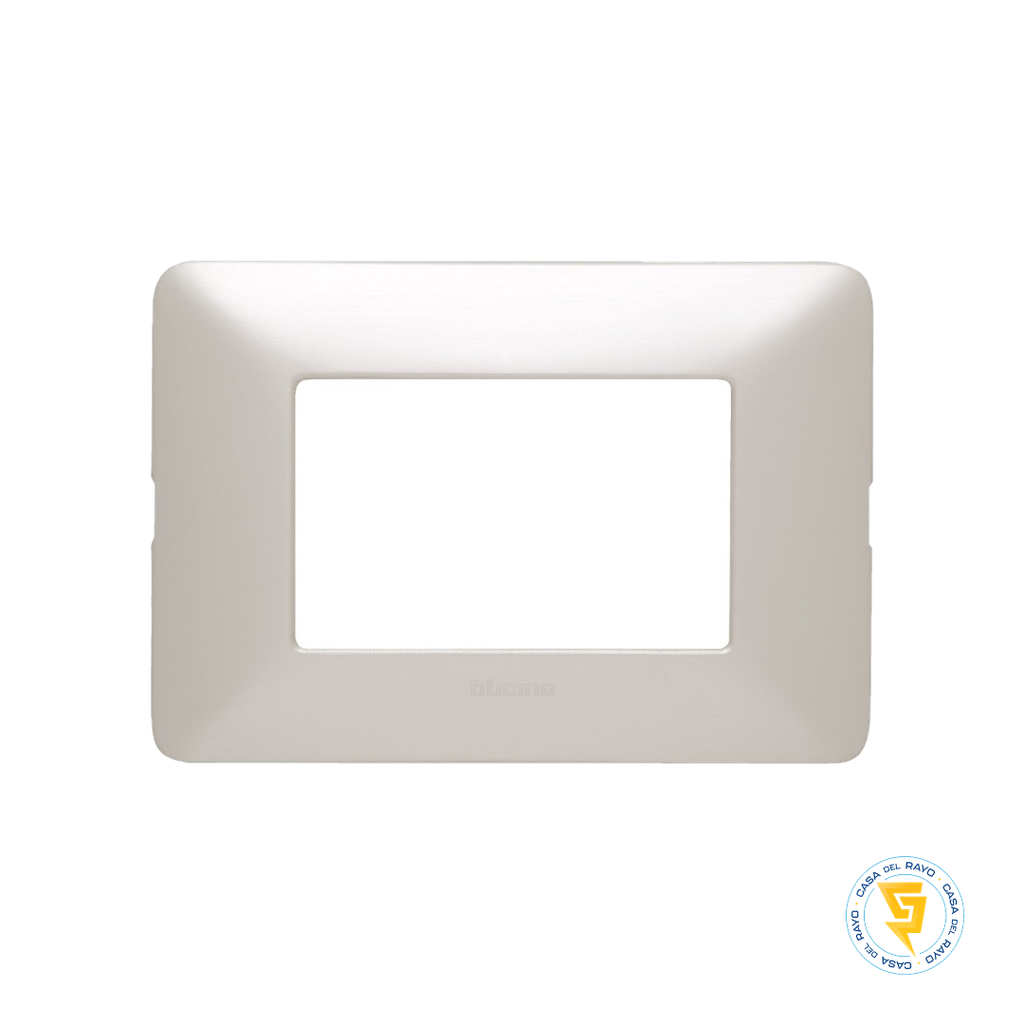 PLACA 3 MODULO MATIX ALUMINIO NATURAL BTICINO (SIN SOPORTE)