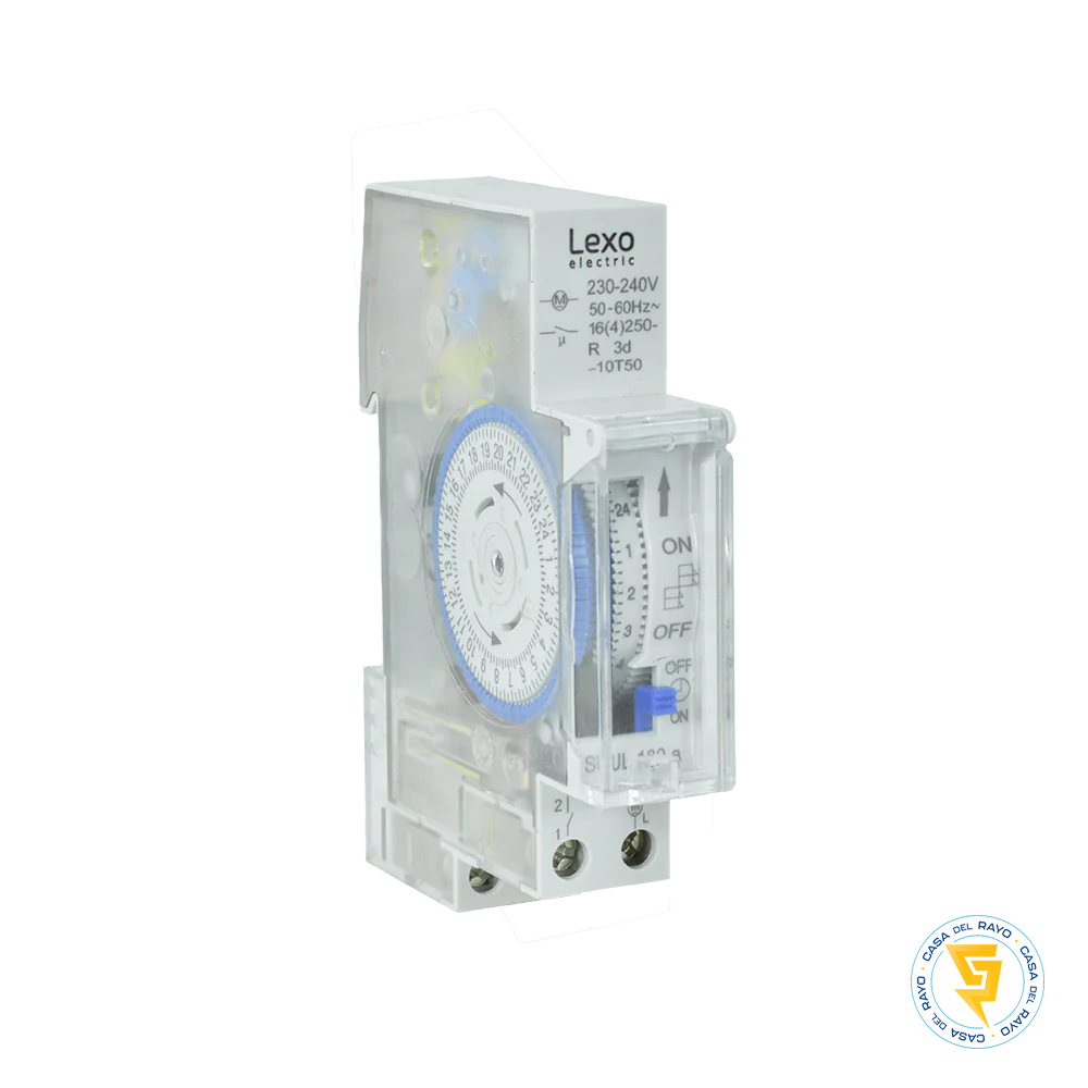 INTERRUPTOR HORARIO ANALOGO 16A/230V 1 PUESTO LEXO (TIMER SWITCH)