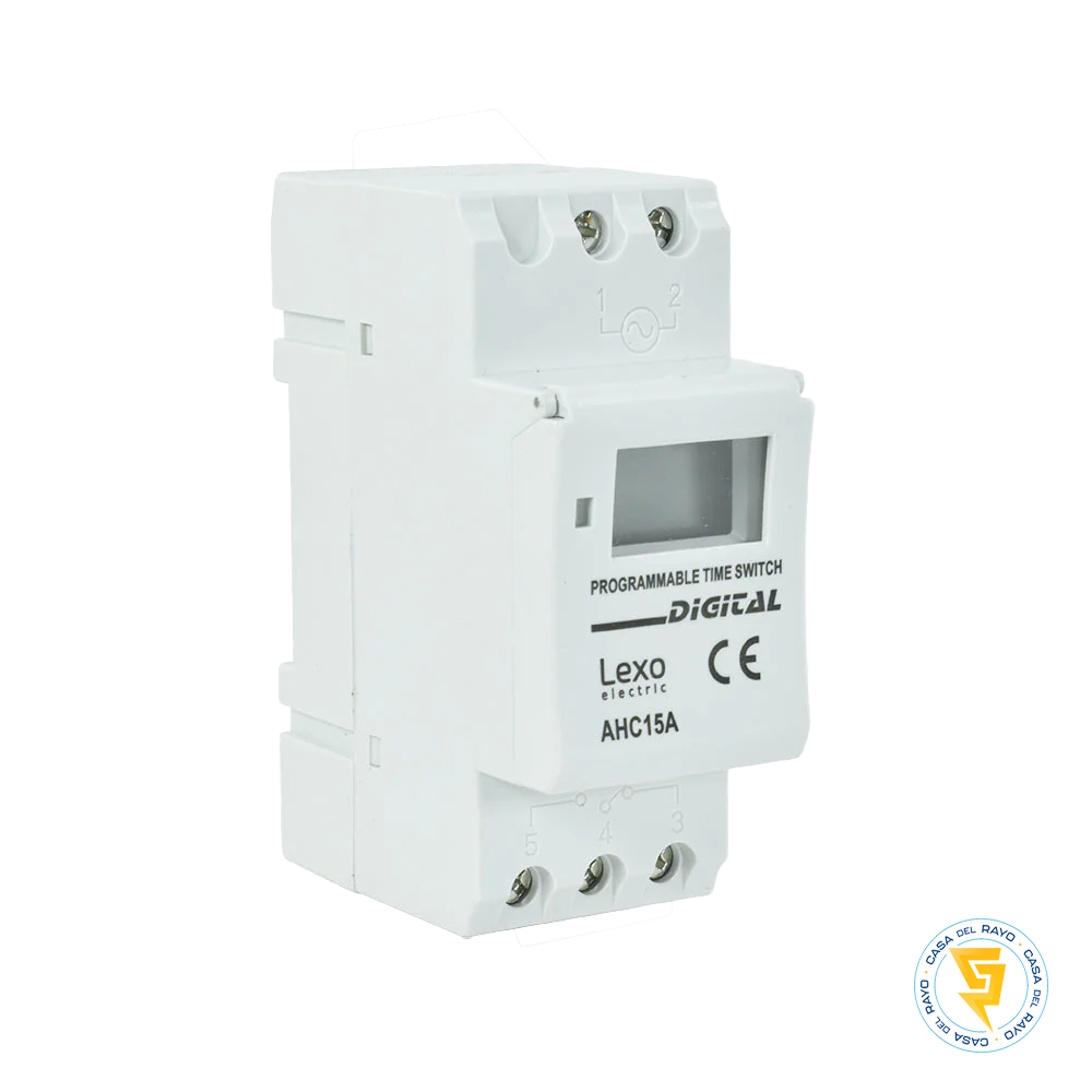 INTERRUPTOR HORARIO DIGITAL 15A/230V 2 PUESTOS LEXO AHC-15A (TIMER SWITCH)