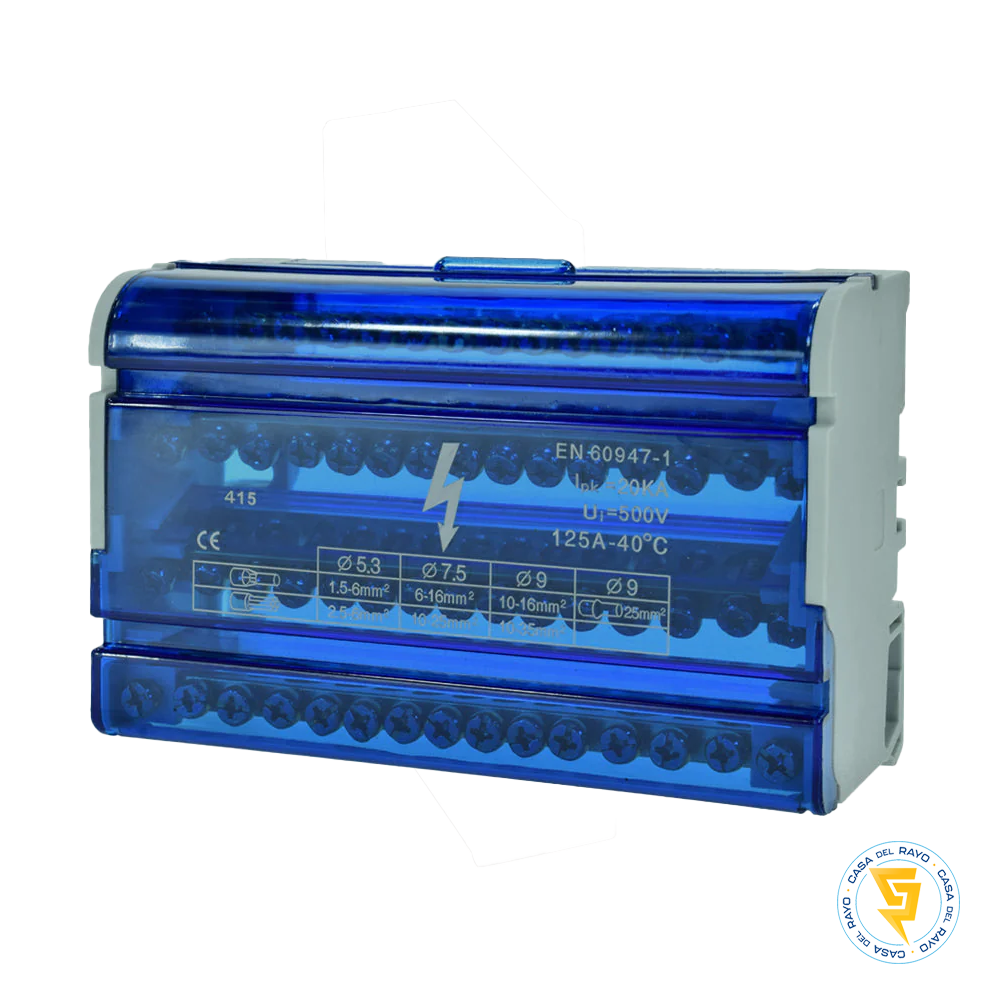 BARRA REPARTIDORA TETRAPOLAR 4x15 125A LEXO