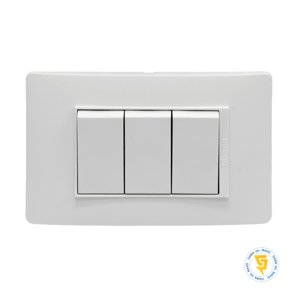 INTERRUPTOR TRIPLE 9/24 LUZICA BLANCO BTICINO