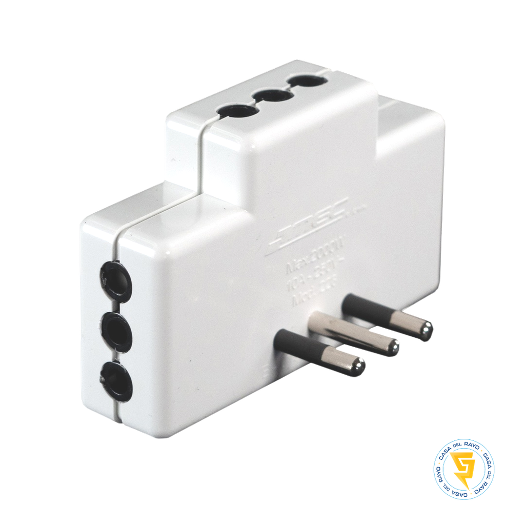 MACHO TRIPLE PLANO CON LUZ PILOTO 2P+T BLANCO MEC