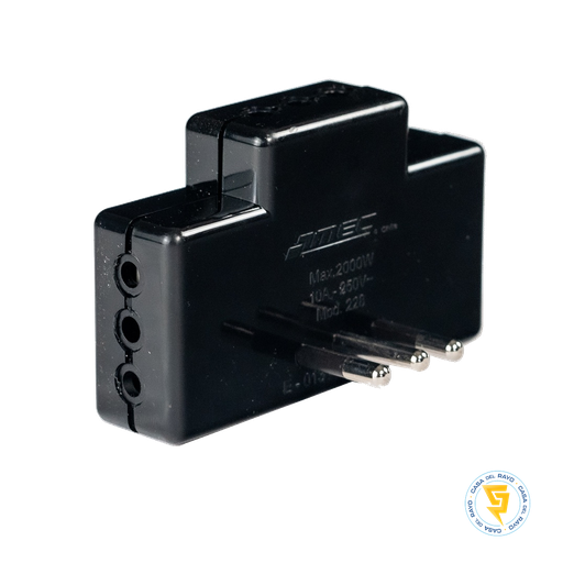 [0300MD0227] MACHO TRIPLE PLANO CON LUZ PILOTO 2P+T NEGRO MEC