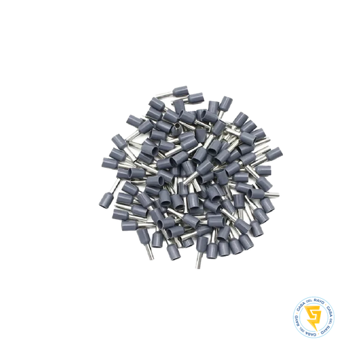 [0607498] BOLSA TERMINAL FERRUL 2,5MM GRIS EKOLINE - 100 UNIDADES