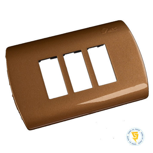 [0600PA0598] PLACA 3 MODULOS ARIS DORADO MEC