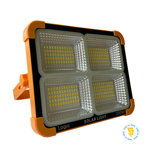 [175097] PROYECTOR PORTATIL LED MULTIFUNCIONAL CARGA SOLAR 200W LOGIC