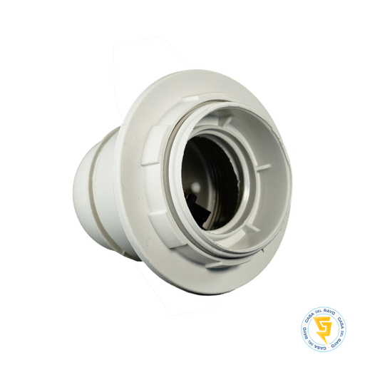 [5000PK0372] PORTALAMPARA CON ANILLO E27 BLANCO MEC