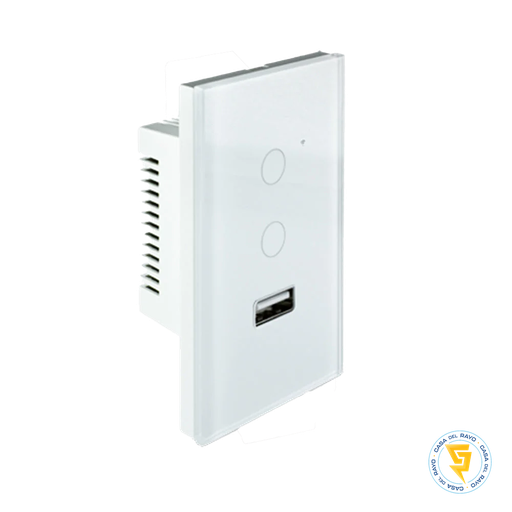 [2700021] INTERRUPTOR SMART 9/15 + USB TUYA WIFI BLANCO 10A VKB
