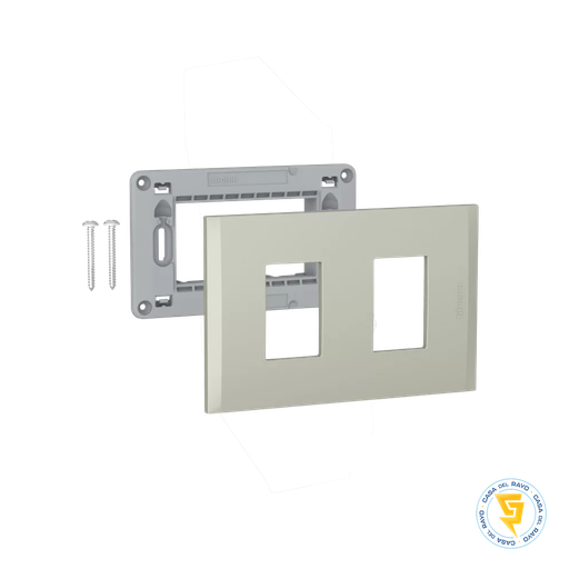 [AF5S2TI] PLACA 2P CON SOPORTE TERRA NOBILE BTICINO