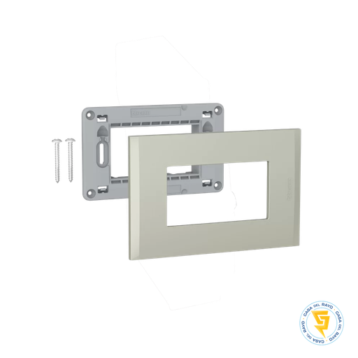 [AF5S3TI] PLACA 3P CON SOPORTE TERRA NOBILE BTICINO