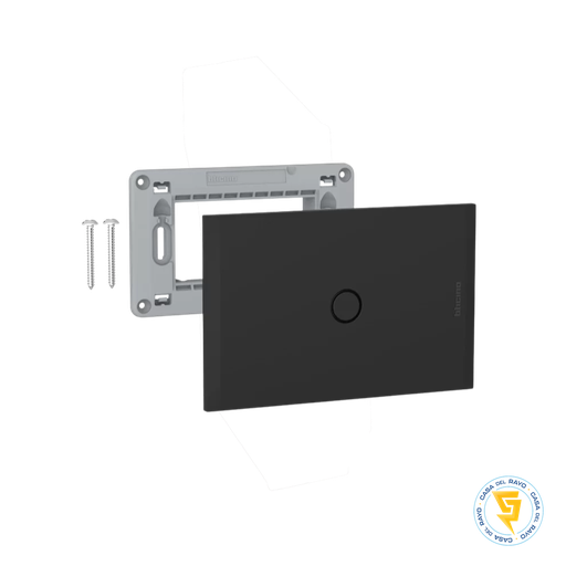 [AF5S0NG] PLACA CIEGA CON SOPORTE BLACK NOBILE BTICINO