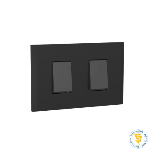 [AF2200EANG] INTERRUPTOR EMBUTIDO DOBLE 9/15 ANTRACITA BLACK NOBILE BTICINO