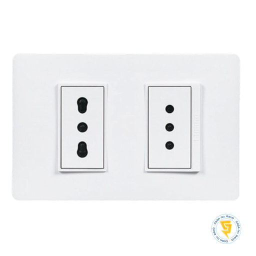 [PU1293] ENCHUFE DOBLE 10A+10/16A LUZICA BLANCO BTICINO