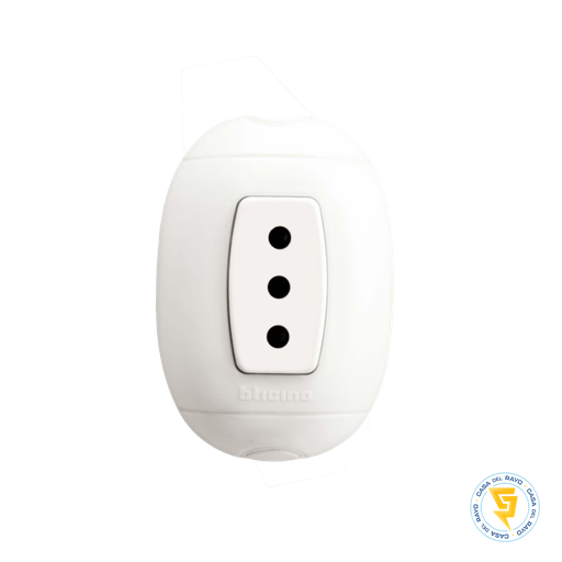 [P13B] ENCHUFE SENCILLO 10A. SPTO. LINEA OVAL BLANCO BTICINO