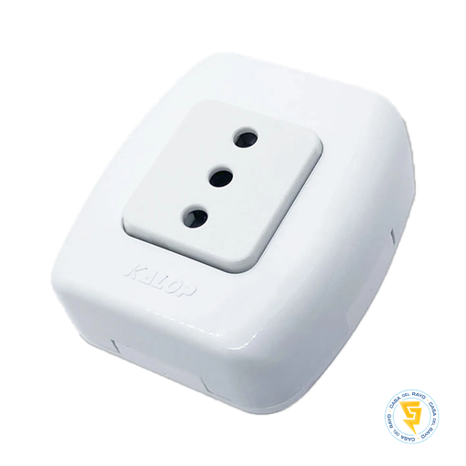 [KS39672] ENCHUFE SENCILLO 2P+T 10A SOBREPUESTO TEKNA BLANCO KALOP