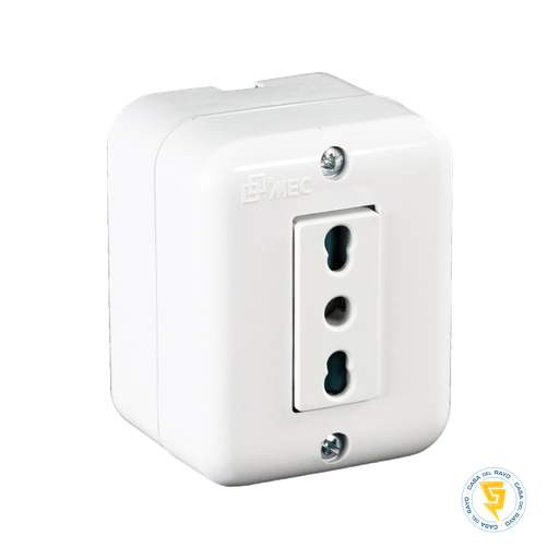 [0200TA0545] ENCHUFE HEMBRA SENCILLO SOBREPUESTO 2P+T 10/16A ARIS BLANCO MEC