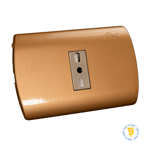 [0200TA0535] ENCHUFE HEMBRA SENCILLO 2P+T 10/16A ARIS DORADO MEC