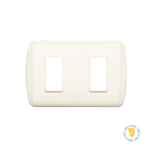 [E5P2BN] PLACA  2 MODULOS MODUS PLUS BLANCO BTICINO