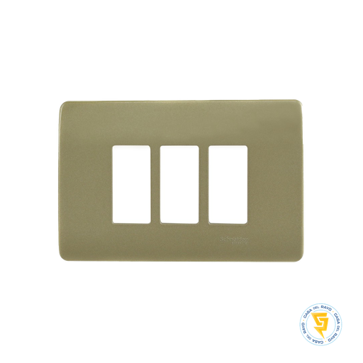 [MWD130407443] PLACA 3 MODULOS GENESIS DORADO SCHNEIDER ELECTRIC
