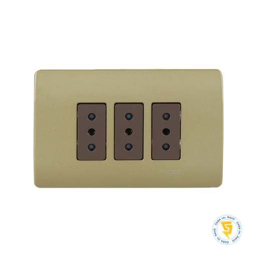 [MWD130347818] ENCHUFE TRIPLE 2P+T 10A GENESIS DORADO SCHNEIDER ELECTRIC