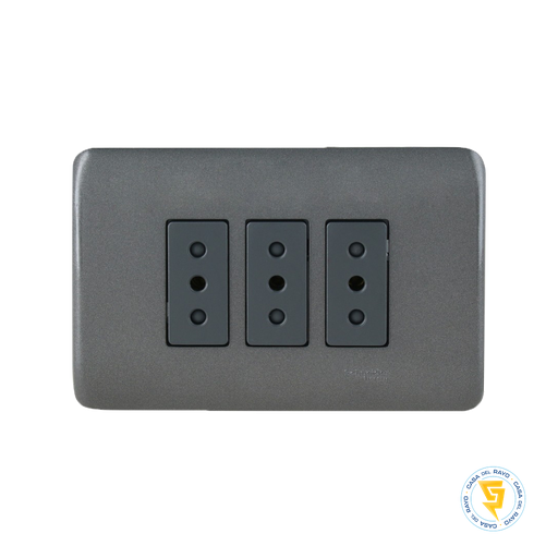 [MWD130347618] ENCHUFE TRIPLE 2P+T 10A GENESIS HUMO/NOIR SCHNEIDER ELECTRIC