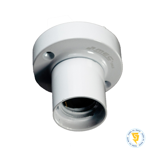 [5000PK0382] BASE RECTA PVC E27 BLANCO MEC