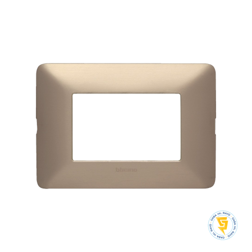 [AM503M3CH] PLACA 3 MODULO MATIX ALUMINIO CHAMPAGNE BTICINO (SIN SOPORTE)