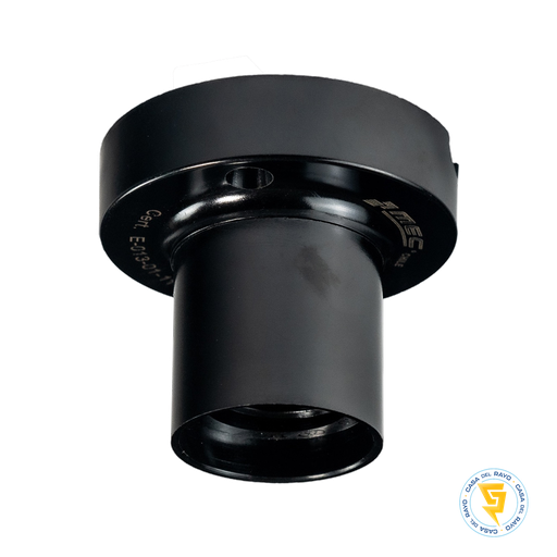 [5000PK0381] BASE RECTA PVC E27 NEGRO MEC