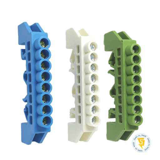 BARRA DE BRONCE AISLADA RIEL DIN 8 POSICIONES