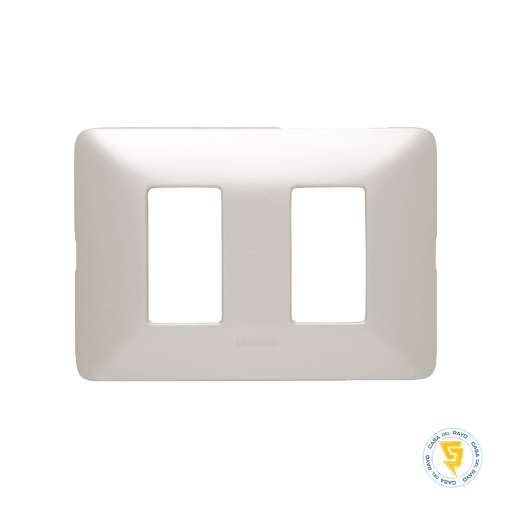 [AM503M2AL] PLACA 2 MODULO MATIX ALUMINIO NATURAL BTICINO (SIN SOPORTE)