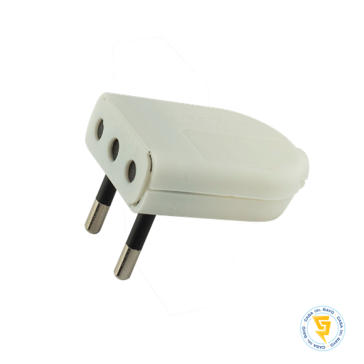 [0300MV0261] ENCHUFE MACHO CONVERTIBLE 2P 10A BLANCO MEC