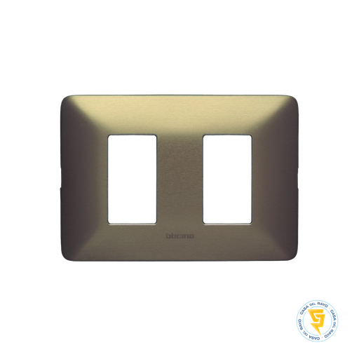 [AM503M2TI] PLACA 2 MODULO MATIX TITANIO BTICINO (SIN SOPORTE)