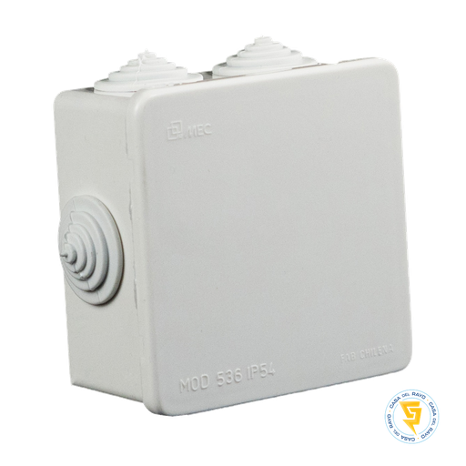 [0600CS0536] CAJA ESTANCA CUADRADA CON CONOS 80X80MM IP54 MEC LIBRE DE HALOGENO