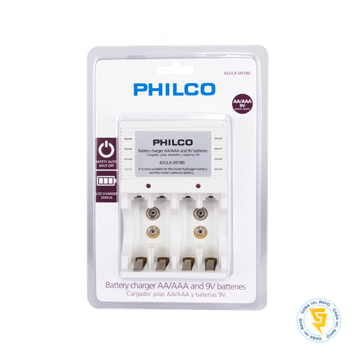 [42ULX-09780] CARGADOR PILAS AA/AAA 9 VOLTS PHILCO