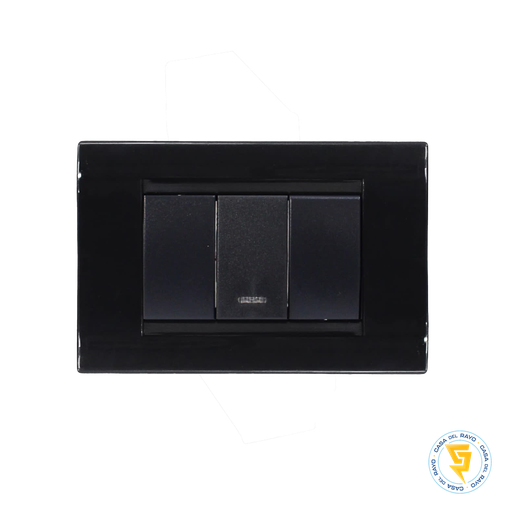[KS41900] INTERRUPTOR SENCILLO 9/12 NEGRO CIVIL KALOP