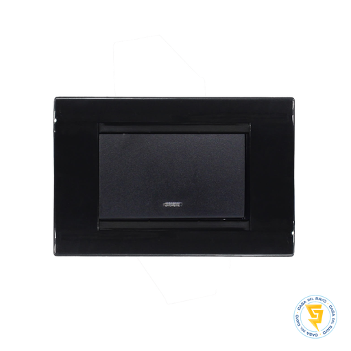 [KS41903] PLACA INTERRUPTOR 9/12 TECLON NEGRO CIVIL KALOP