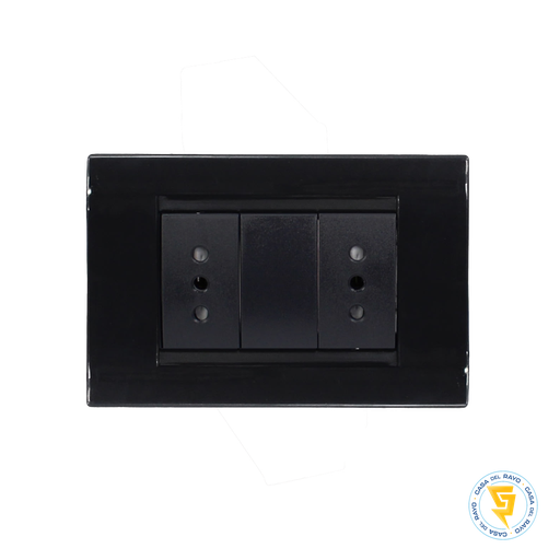 [KS41908] ENCHUFE DOBLE 10A NEGRO CIVIL KALOP