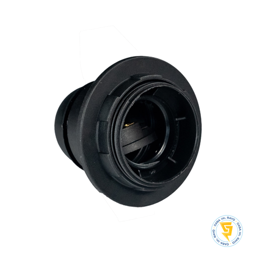 [5000PK0371] PORTALAMPARA CON ANILLO E27 NEGRO MEC