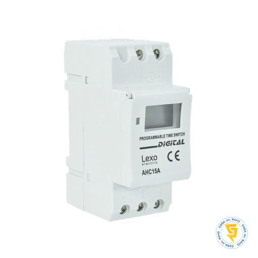 [5383015] INTERRUPTOR HORARIO DIGITAL 15A/230V 2 PUESTOS LEXO AHC-15A (TIMER SWITCH)