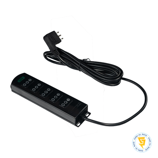 [0700EE0003] ALARGADOR MULTIPLE MEC 5 POSICIONES 3MTS 2P+T 250V-10A NEGRO