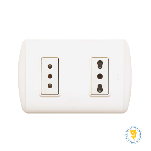 [1288BN] ENCHUFE DOBLE 2P+T 10A + 10/16A. MODUS PLUS BLANCO BTICINO