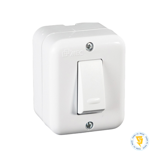 [0100IA0341] INTERRUPTOR  SOBREPUESTO SIMPLE 9/12 ARIS BLANCO MEC