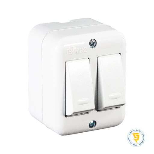 [0100IA0342] INTERRUPTOR 9/15 SOBREPUESTO ARIS BLANCO MEC