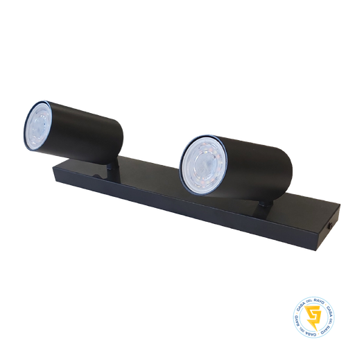 [3002435] FOCO SPOTLIGHT 2XGU10 NEGRO MATE MEGABRIGHT