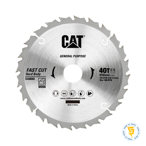 [DA08002] DISCO SIERRA CIRCULAR 7 1/4" 40 DIENTES CAT