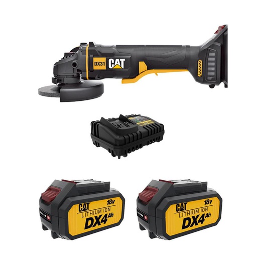 [DX313] ESMERIL ANGULAR INALAMBRICO HOMBRE MUERTO 4 1/2 18V + 2 BATERIAS DX313 CAT