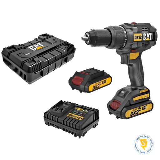 [DX12] ATORNILLADOR Y TALADRO PERCUTOR INALAMBRICO + 2 BATERIAS 18V 2AH CAT