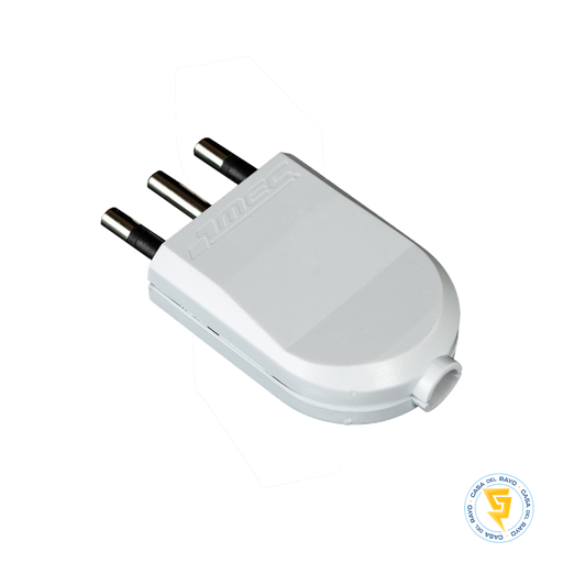 [0300MV0292] ENCHUFE MACHO VOLANTE RECTO 2P+T 16A BLANCO MEC